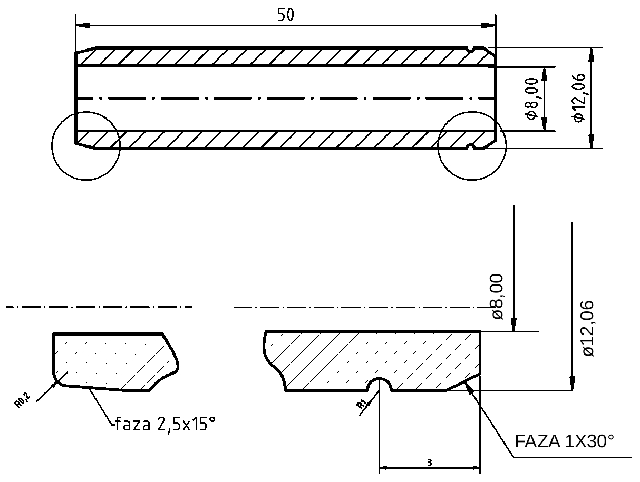 POL-PR-OP03 Valve guides (8/12.06x50mm), id: 8193 - 2/2