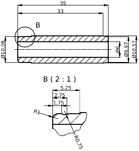 POL-PR-KU01 Valve guides (6/10.57x35mm), id: 8049 - 2/2