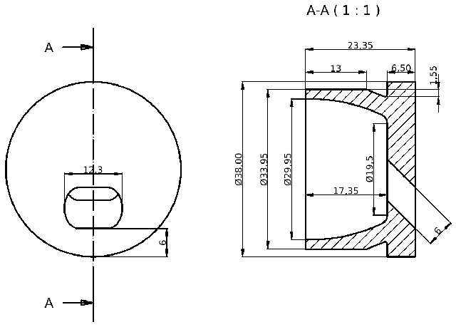 POL-KO-DA28NA Pre-combustion chambers (38.00/33.95x6.50mm), id: 3052 - 2/2