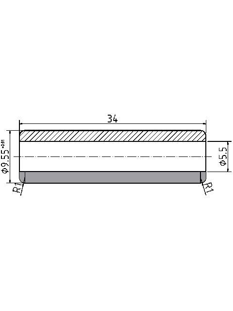 POL-PR-CI06Z Valve guides (5.5/9.55x34mm), id: 13160 - 2/2