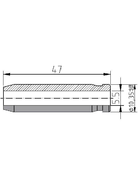 POL-PR-TO07Z Valve guides (5.5/10.35x47mm), id: 13452 - 2/2