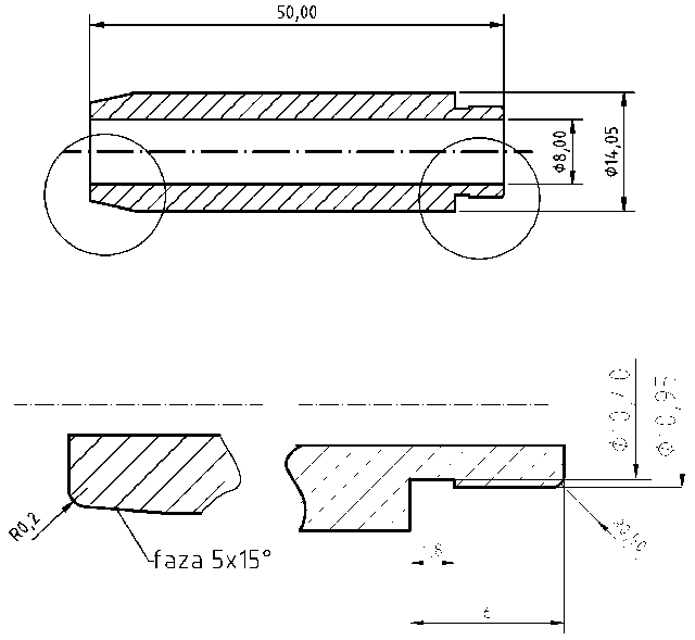 POL-PR-BM16 Valve guides (8/14.05x50mm), id: 8043 - 2/2