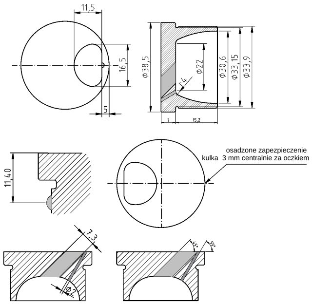 POL-KO-NU23NA Pre-combustion chambers (38.50/33.90x7.00mm), id: 3091 - 2/2