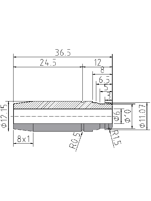 POL-PR-KM03M Valve guides (6/12.05x36.5mm), id: 11524 - 2/2