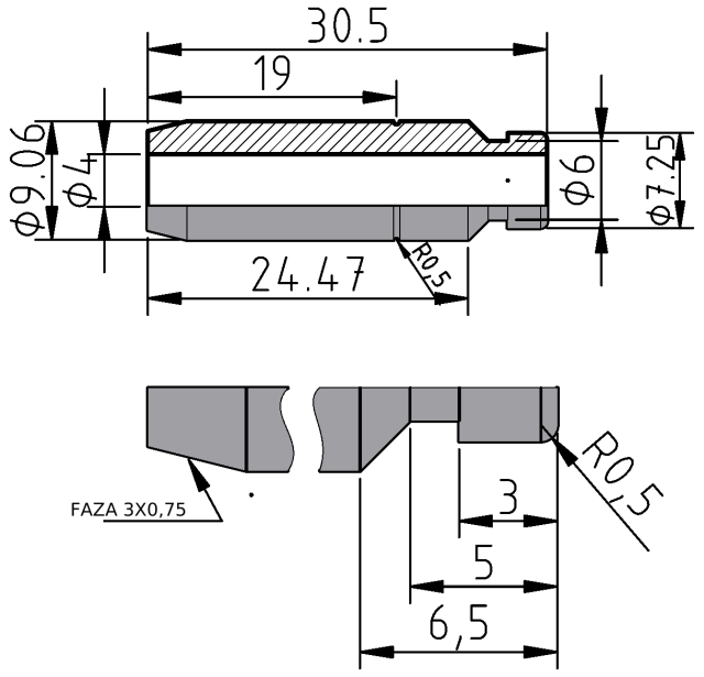 POL-PR-YM04 Valve guides (4/9.06x30.50mm), id: 9682 - 2/2