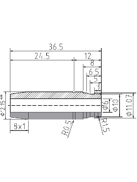 POL-PR-KM05M Valve guides (6/12.15x36.5mm), id: 11528 - 2/2