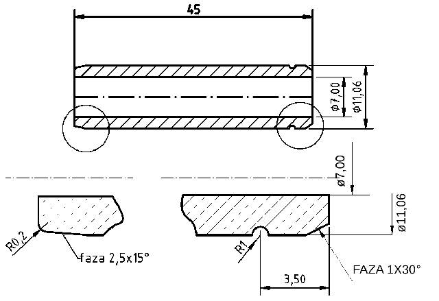 POL-PR-OP02A Valve guides (7/11.06x45mm), id: 7317 - 2/2