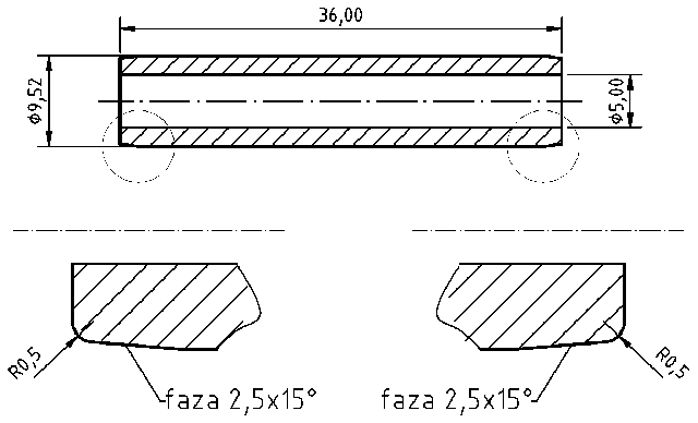 POL-PR-FO06M Valve guides (5/9.52x36mm), id: 7908 - 2/2